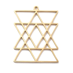 Золотой 304 подвески из нержавеющей стали, лазерная резка, звезда Дэвида Шарма, золотые, 32x24.5x1 мм, отверстие : 1.5 мм