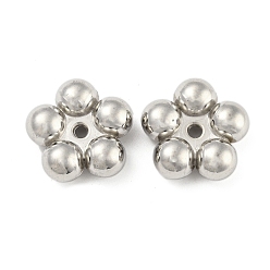 Платина CCB пластиковые шарики, цветок, платина, 24.5x25x10 мм, отверстие : 2.8 мм