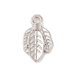 Платина Талисман из сплава, лист, платина, 11x19x2.5 мм, отверстие : 2 мм