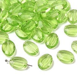 Желто-Зеленый Имитация Австрийские кристаллические шарики, класс AAA, к 9 стекло, граненые, овальные, желто-зеленый, 13x10x5 мм, отверстие : 0.9~1 мм