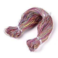 Разноцветный Воском полиэфирные шнуры, круглые, красочный, 1 мм, около 492.13 ярдов (450 м) / пачка