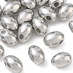Platino Cuentas de latón shegrace, oval, sin níquel, Platino, 7x5 mm, agujero: 1.2 mm
