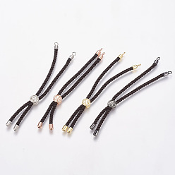 (52) Непрозрачная лаванда Изготовление браслета нейлонового шнура, с латунной фурнитурой , долговечный, без кадмия, без никеля и без свинца, древо жизни, кокосового коричневый, разноцветные, 8-5/8 дюйм ~ 9-1/2 дюйм (220~240 мм), 3 мм, отверстие : 2.5 мм