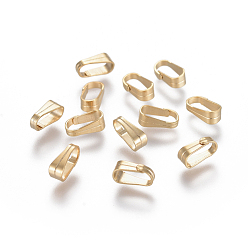 Real 18K Gold Plated 304 Stainless Steel Snap On Bails, Real 18k Gold Plated, 6x3x2.2mm, 5.5x2.5mm inner diameter