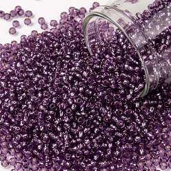 (2219) Silver Lined Light Grape Круглые бусины toho, японский бисер, (2219) светлый виноград с серебряной подкладкой, 11/0, 2.2 мм, отверстие : 0.8 мм, Около 5555 шт / 50 г