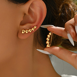 Сердце Латунные ушные клипсы, реальный 18 k позолоченный, сердце, 26x6 мм