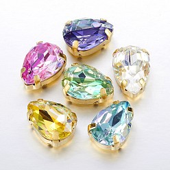 (52) Непрозрачная лаванда Шить на горный хрусталь, блестящий лазерный стиль, многожильных ссылки, имитация австрийский хрусталь, k 9 стеклянный страз, с настройками латуни, аксессуары для одежды, граненые, слеза, золотые