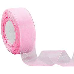 Pink 1 рулоны прозрачной органзовой ленты, широкая лента для украшения на свадьбе, розовые, 1-1/2 дюйм (38 мм), около 50.00 ярдов (45.72 м) / комплект