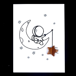 Тигровый глаз Натуральный тигровый глаз резные фигурки орнамент, для домашнего украшения рабочего стола, Подарочная карта своими руками с вдохновением, звезда, 15x15 мм