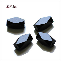 Black Imitation Austrian Crystal Beads, Grade AAA, Faceted, Column, Black, 11x7.5mm, Hole: 0.7~0.9mm