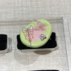Pepitas Anillos abiertos de latón con diamantes de imitación para mujer, con esmalte y perla de imitación, mariposa, pepitas, 15~20 mm
