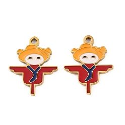 Human 304 нержавеющей стальной эмали подвески, ионное покрытие (ip), золотые, пугало, 16x13.5x1.5 мм, отверстие : 1.4 мм