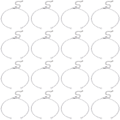 Couleur Acier Inoxydable 16 pièces 2.5 mm 304 fabrication de bracelets en chaîne trombone en acier inoxydable, anti-ternissement, couleur inox, 6-3/4 pouce (17 cm)