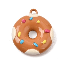 Melocotón de Soplo Colgantes de la aleación pintadas de aerosol, alimento de imitación, rosquillas, peachpuff, 17x15x4 mm, agujero: 1.2 mm