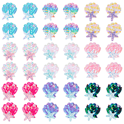 (52) Непрозрачная лаванда 36шт. 9 цвета полиэстер и пайетки декоративные аксессуары, форма раковины и морская звезда, с пластиковой бисера, разноцветные, 55x55 мм, 4 шт / цвет