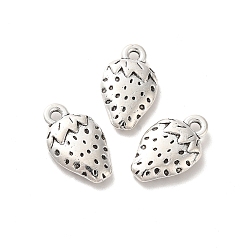 Antique Silver Tibetan Style Alloy Pendants, Strawberry Charm, Antique Silver, 16x10x3mm, Hole: 1.5mm, about 333pcs/500g