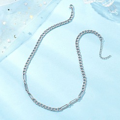 Нержавеющая Сталь Цвет 5мм 304 цепочки из нержавеющей стали с переплетенными звеньями, не тускнеет, цвет нержавеющей стали, 17.83 дюйм (45.3 см)