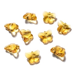 Золотистый Прозрачные стеклянные бусины, граненые, бабочка, золотые, 12x15x8 мм, отверстие : 1.5 мм