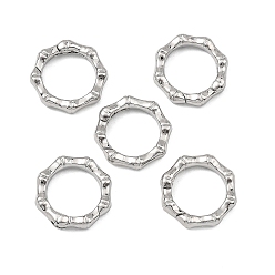Platino Anillo de puerta de resorte de latón Shegrace, flor, sin cadmio, plomo, níquel, Platino, 16x3 mm