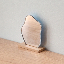 Белый Навахо Пластиковая модель зеркала, аксессуары для кукольного домика с микро-ландшафтом, притворяясь опорными украшениями, навахо белый, 34x13x43 мм