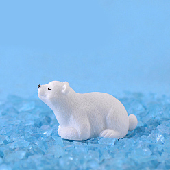 Белый Миниатюрные украшения из лежащего белого медведя, аксессуары для домашнего кукольного домика с микро-ландшафтом, притворяясь опорными украшениями, белые, 21x38 мм