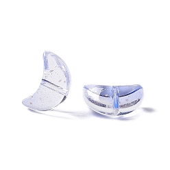 лаванда Гальваника прозрачная стеклянная бусина, золотой фольгой, серп, лаванда, 9x14x6 мм, отверстие : 1.2 мм