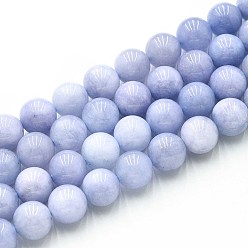 лаванда Природного кварца нитей бисера, окрашенные, круглые, имитация аквамарин, лаванда, 10~10.5 мм, отверстие : 1~1.2 мм, около 37~38 шт / нитка, 14.76~15.16 дюйм (37.5~38.5 см)