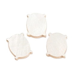 Blanc Cabochons de coquillages naturels, coussin, blanc, 9x7x1mm