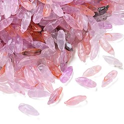 Pearl Pink Two Tone Imitation Gemstone Style Acrylic Beads, Teardrop, Pearl Pink, 18~18.5x6.5~7x7mm, Hole: 1.4mm, about 1140pcs/500g
