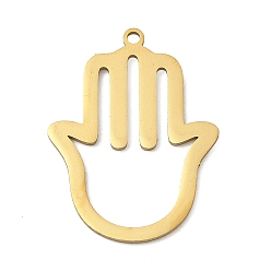 Golden 201 Stainless Steel Pendants, Palm Charms, Cut-Out, Golden, 27x20.5x1mm, Hole: 1.5mm