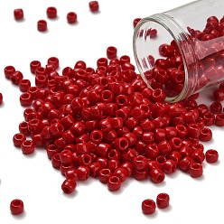 (45) Opaque Pepper Red Тохо 6/0 круглые бусины, японский бисер, (45) непрозрачный перец красный, 4 мм, отверстие : 1.5 мм, Около 840 шт / 50 г