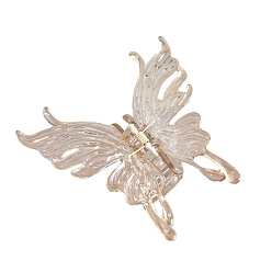 Розово-Коричневый Пластиковые зажимы когтя волос, аксессуары для волос для женщин и девочек, бабочка, розово-коричневый, 105x100x45 мм