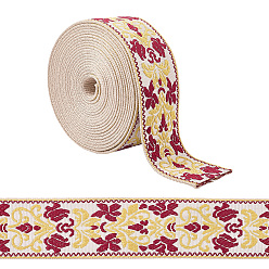 Темно-Красный 5 ленты из полиэстера в ярдах, для аксессуаров для одежды, цветок, темно-красный, 2 дюйм (50 мм)
