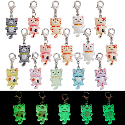 (52) Непрозрачная лаванда 20 шт 10 стили кошачий кулон из смолы маркеры фиксирующих стежков, Сплав с застежками когтя омара, разноцветные, 4.6 см, 2 шт / стиль