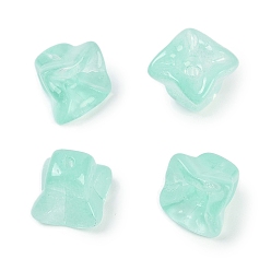 Средний Аквамарин Прозрачная аэрозольная краска стеклянные шарики, цветок, средний аквамарин, 10.5x10.5x10.5 мм, отверстие : 1.6 мм