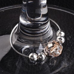 Melocotón de Soplo Cuentas de vidrio de cristal vino encantos, con el aro de latón y los hallazgos metálicos, peachpuff, 29x26x0.8 mm