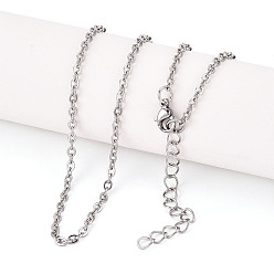 Нержавеющая Сталь Цвет 2.5мм 304 ожерелья из нержавеющей стали с цепочкой, не тускнеет, цвет нержавеющей стали, 20.47 дюйм (52 см)
