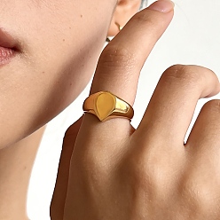 Настоящее золото 18K 304 кольца для пальцев из нержавеющей стали для женщин, слеза, реальный 18 k позолоченный, 12 мм, внутренний диаметр: 17 мм