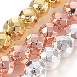 (52) Непрозрачная лаванда Гальваническая немагнитная синтетическая гематитовая нить, круглые, граненые, разноцветные, 9.5x9 мм, отверстие : 1.6 мм, около 45 шт / нитка, 15.55 дюйм (39.5 см)