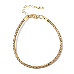 Peru Polyester Cord Braided Bracelet Makings, with Stainless Steel Claw Lobster Clasps, Brass Findings, Long-Lasting Plated, Peru, 7-3/8 inch(18.8cm)