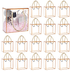 Белый 20шт. прозрачные пластиковые подарочные коробки для животных, с 40шт. полиэстерного шнура, квадратный, белые, готовое изделие: 14x7.5x14 см