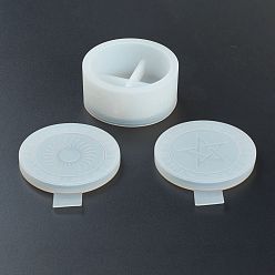Белый Созвездия ящик для хранения силиконовые формы, с крышками от солнца и звезды, для ящика для хранения diy, изготовление ювелирных изделий на основе эпоксидной смолы, белые, 90 мм, отверстие : 40 мм, внутренний диаметр: 76 мм