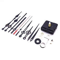 Черный Пластиковый часовой механизм с длинным валом, с алюминиевой стрелкой, чёрные, 5.6x5.6x3.5 см