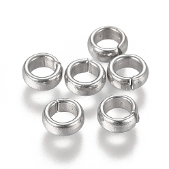 Нержавеющая Сталь Цвет Устойчивы к потускнению 201 быстроразъемные соединения из нержавеющей стали, связывающий кольца, закрыты, но распаян, цвет нержавеющей стали, 4.9x2 мм, внутренний диаметр: 2.9 мм