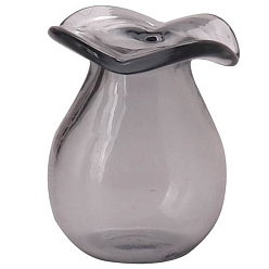 Серый Стеклянная ваза миниатюрные украшения, аксессуары для домашнего кукольного домика с микро-ландшафтом, притворяясь опорными украшениями, серые, 16x19 мм