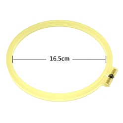 Yellow Plastic Cross Stitch Embroidery Hoops, Sewing Tools Accessory, Ring, Yellow, Inner Diameter: 165mm