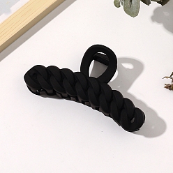 Черный Большие матовые акриловые заколки-когти для волос, бордюрная цепь нескользящие челюстные зажимы для девочек и женщин, чёрные, 60x110 мм