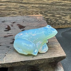 Опал Опалитовая резная статуя лягушки для украшения дома, Статуэтки по фен-шуй для украшения домашнего офиса, 40 мм