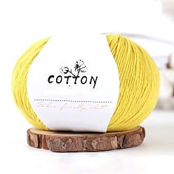 Желтый Молочная хлопчатобумажная пряжа, для одежды шарфы свитера шали шапки, желтые, 0.5~1 мм, около 131.23 ярдов (120 м) / моток