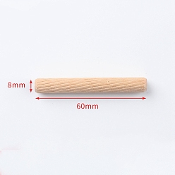 Античный Белый Деревянные рифленые штифты Schima, старинный белый, 60x8 мм